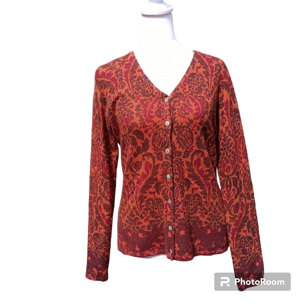 Carol Little wool  fall button down sweater -- size small